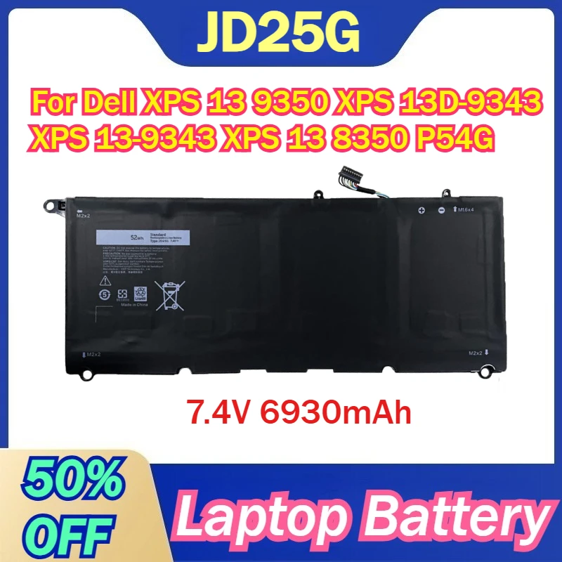 90V7W JD25G 7.4V 6930mAh Laptop Battery For Dell XPS 13 9350 13D-9343 13-9343 13 8350 P54G
90V7W JD25G 7.4V 6930mAh Laptop Battery For Dell XPS 13 9350 13D-9343 13-9343 13 8350 P54G