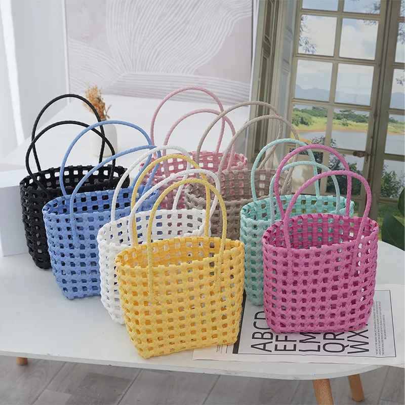 Skeleton Vegetable Basket Bag French Square Commuter Bag Women's Seaside Vacation Tote Candy Color Handle Woven Bag
Skeleton Vegetable Basket Bag French Square Commuter Bag Women's Seaside Vacation Tote Candy Color Handle Woven Bag