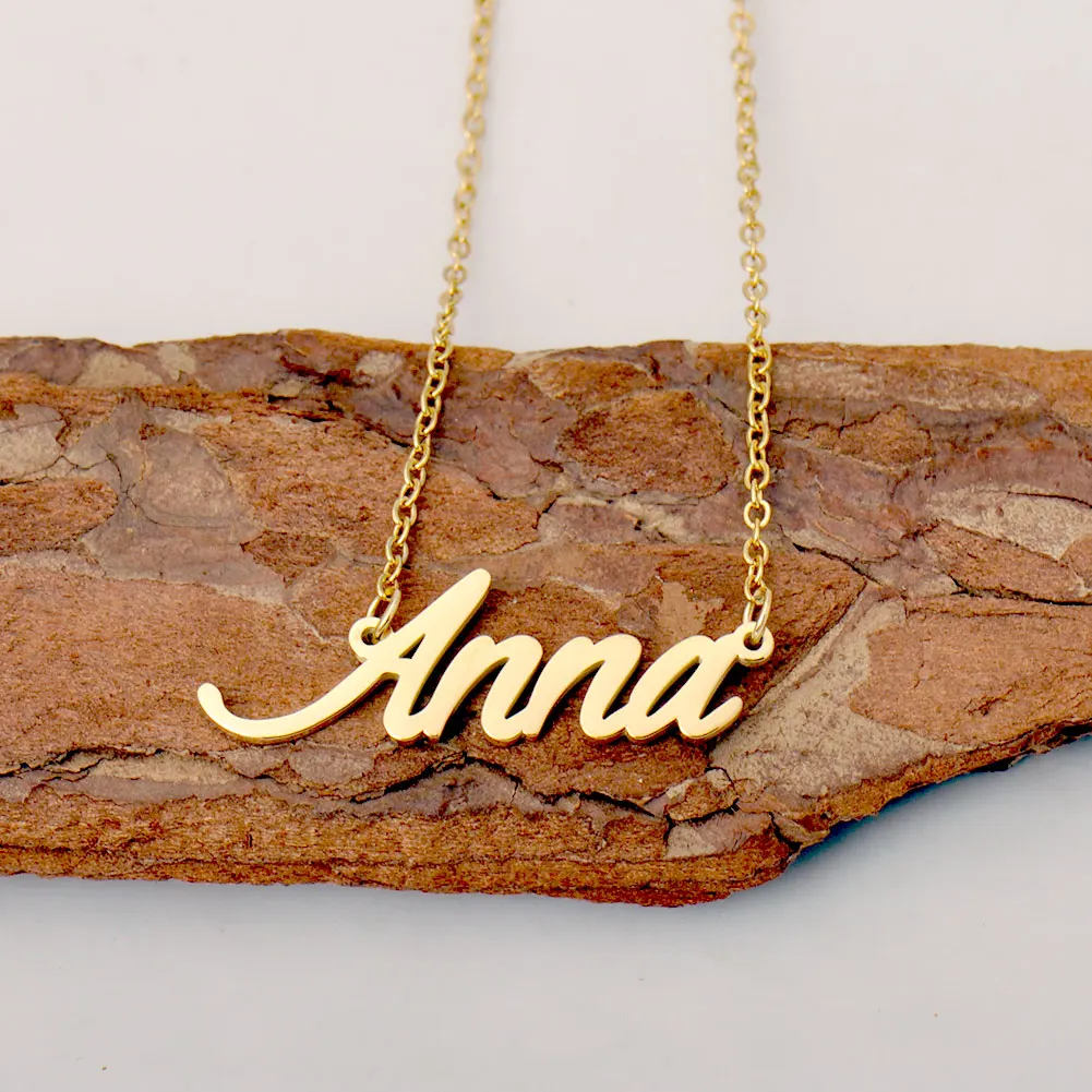 AOLOSHOW Anna Personalized Name Charm Necklace for Women Stainless Steel Nameplate Pendant Statement Jewelry Chain Choker
AOLOSHOW Anna Personalized Name Charm Necklace for Women Stainless Steel Nameplate Pendant Statement Jewelry Chain Choker