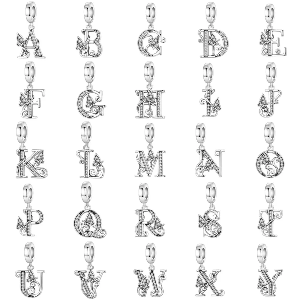 PANPOKI Original DIY A-Z Alphabet Charms Pearl 925 Sterling Silver Butterfly Zircon Insect Letters Jewelry Gifts Fit Bracelet
PANPOKI Original DIY A-Z Alphabet Charms Pearl 925 Sterling Silver Butterfly Zircon Insect Letters Jewelry Gifts Fit Bracelet