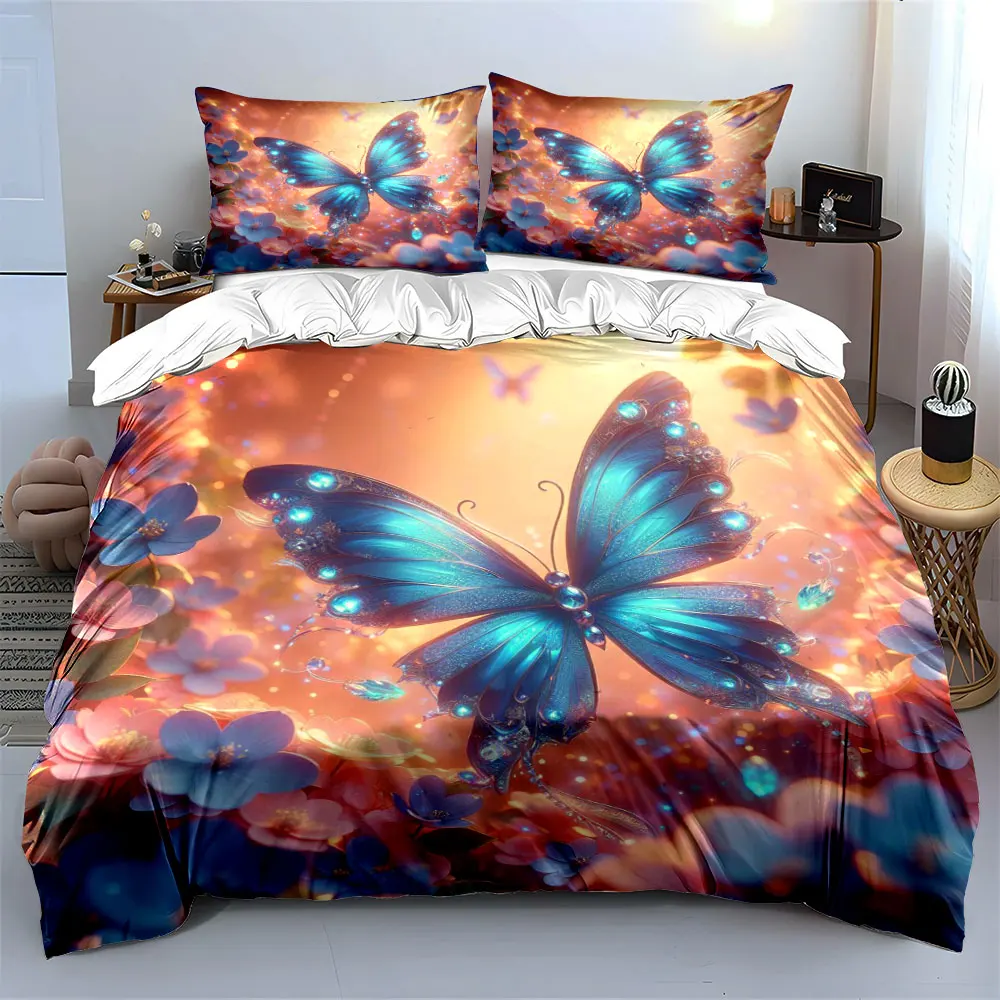 3pcs Dreamy Blue Butterfly in Blossoms Duvet Cover Set with 3D Printing Design Soft Polyester Bedding Set All-Season Comfort
3pcs Dreamy Blue Butterfly in Blossoms Duvet Cover Set with 3D Printing Design Soft Polyester Bedding Set All-Season Comfort