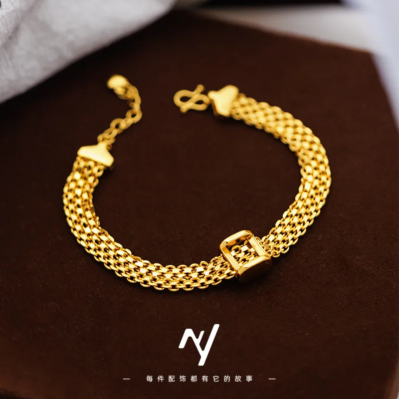 Gold Shop Женский браслет в одном стиле 9999 24-каратного настоящего золота с квадратным ремешком Подарочные ювелирные изделия
Gold Shop Женский браслет в одном стиле 9999 24-каратного настоящего золота с квадратным ремешком Подарочные ювелирные изделия