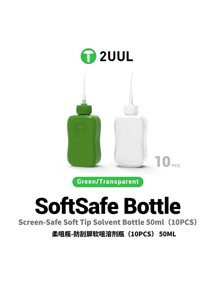 2UUL CL51 CL52 SoftSafe Bottle 10PCS 50ml Screen-Safe Soft Tip Solvent Bottle Green/Transparent for Phone Repair
2UUL CL51 CL52 SoftSafe Bottle 10PCS 50ml Screen-Safe Soft Tip Solvent Bottle Green/Transparent for Phone Repair