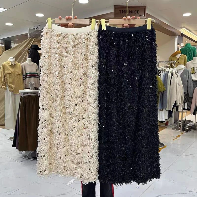 Elegant A Line Long Skirts Women Vintage Korean Fashion High Waist Sequined Female Skirt Spring Summer All Match Casual Bottom
Elegant A Line Long Skirts Women Vintage Korean Fashion High Waist Sequined Female Skirt Spring Summer All Match Casual Bottom