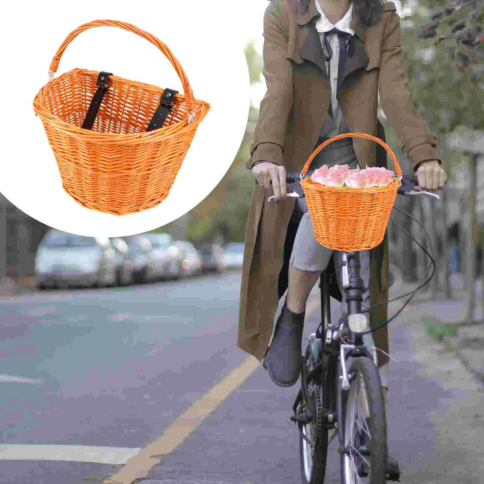 Bucket Electric Car Front Rattan Basket Wicker Food Basket Children Basket Shopping Basket with Handle (Honey Color)
Bucket Electric Car Front Rattan Basket Wicker Food Basket Children Basket Shopping Basket with Handle (Honey Color)