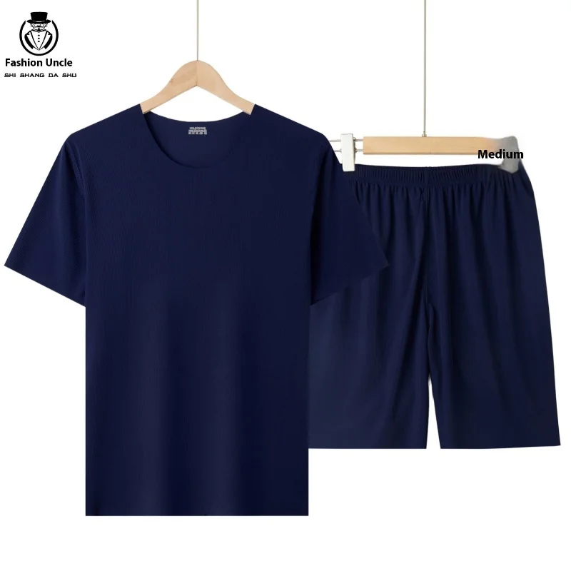 Men's New Pajamas Ice Silk Cool Sense of Home Wear Teenagers Summer Modal Thin Section of the Thread Short-Sleeved Shorts Pajama
Men's New Pajamas Ice Silk Cool Sense of Home Wear Teenagers Summer Modal Thin Section of the Thread Short-Sleeved Shorts Pajama