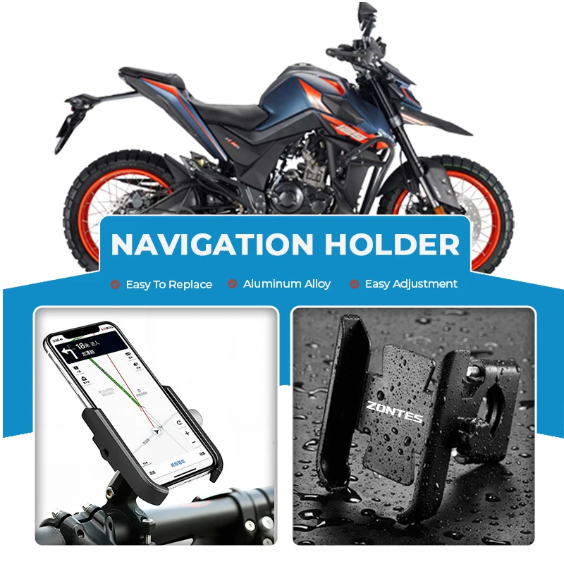 Alloy Motorcycle Cell Phone Support Bracket Mirror Mount Navigation Stand For ZONTES RX4 RX5 Z400 RC401 RC300 Z300 S350 350X
Alloy Motorcycle Cell Phone Support Bracket Mirror Mount Navigation Stand For ZONTES RX4 RX5 Z400 RC401 RC300 Z300 S350 350X
