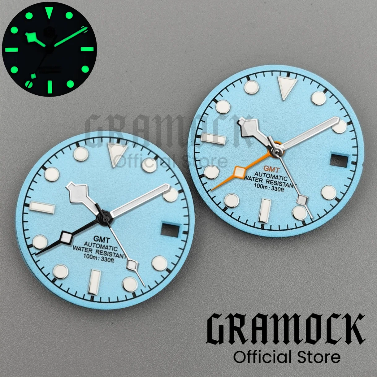 Gramock светящийся 29 мм синий лагун песчаная текстура циферблат часов для NH34A GMT механизм черный оранжевый снежинка стрелки модные детали часов
Gramock светящийся 29 мм синий лагун песчаная текстура циферблат часов для NH34A GMT механизм черный оранжевый снежинка стрелки модные детали часов