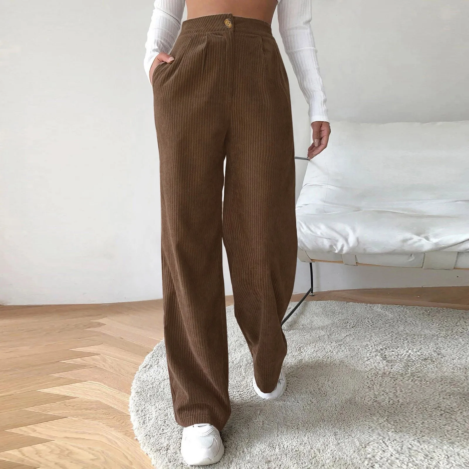 Autumn Winter Women Corduroy Pants Casual High Waist Loose Trousers Retro Female Solid Color Pants
Autumn Winter Women Corduroy Pants Casual High Waist Loose Trousers Retro Female Solid Color Pants