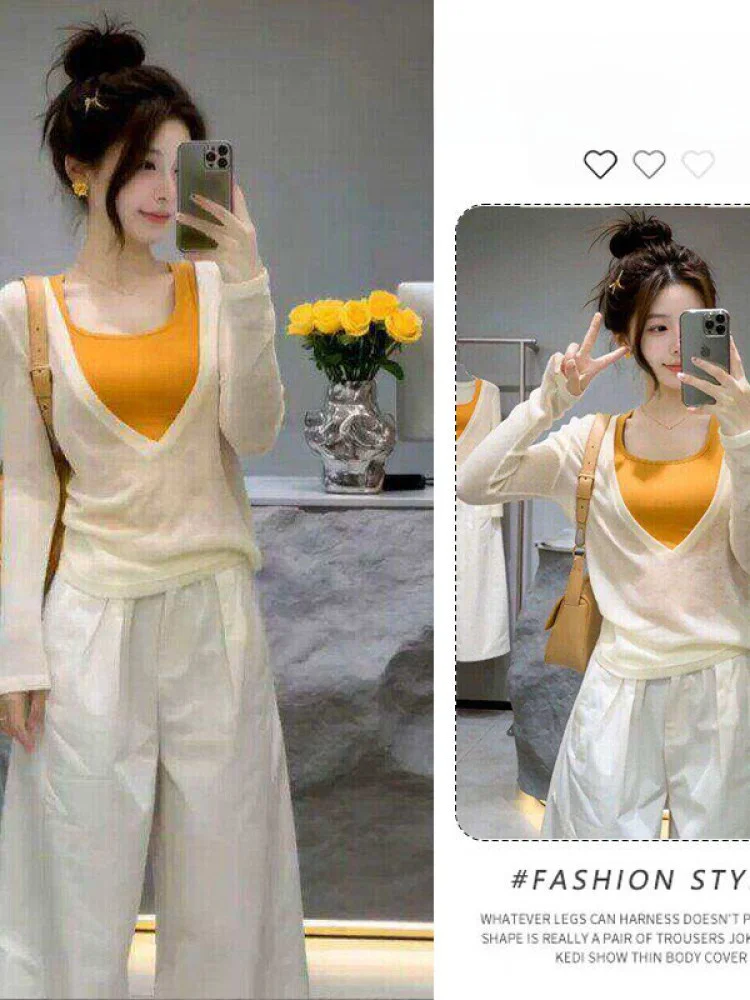 Unique Fashionable Summer Outfit Two-Piece Set 2026 New Style Breathable Long Sleeve Knitted Top with Vest Versatile Casual Wear
Unique Fashionable Summer Outfit Two-Piece Set 2026 New Style Breathable Long Sleeve Knitted Top with Vest Versatile Casual Wear