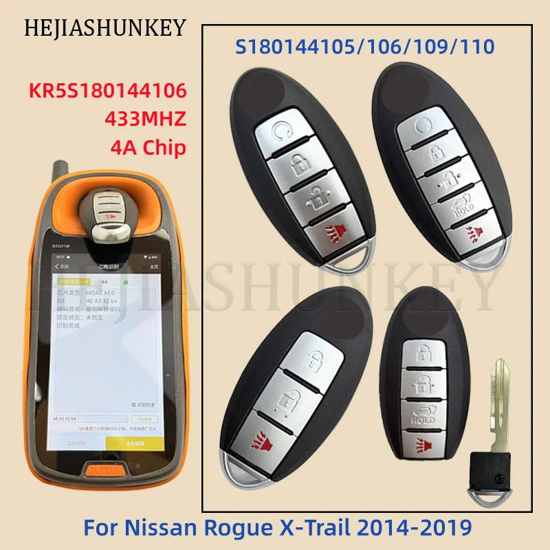 S180144105 S180144106 S180144109 S180144110 KR5S180144106 Smart Key Fob 433MHz 4A Chip For Nissan Rogue X-Trail 2014-2021
S180144105 S180144106 S180144109 S180144110 KR5S180144106 Smart Key Fob 433MHz 4A Chip For Nissan Rogue X-Trail 2014-2021