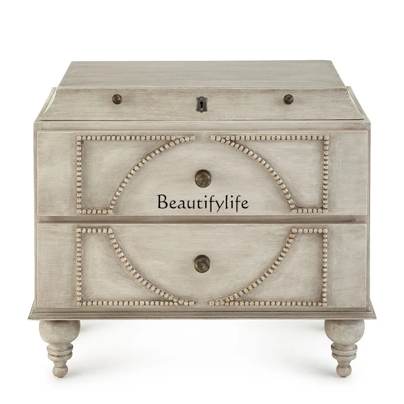 French retro solid wood bedside table European solid wood carving rural old master bedroom bedside table
French retro solid wood bedside table European solid wood carving rural old master bedroom bedside table