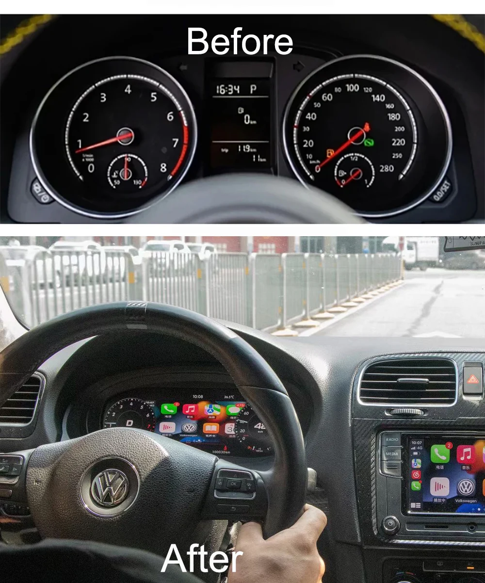 Yiliulian Virtual Cockpit Dashboard Panel Retrofit for Volkswagen VW Golf 6 Car Digital Cluster 2009-2014 year
Yiliulian Virtual Cockpit Dashboard Panel Retrofit for Volkswagen VW Golf 6 Car Digital Cluster 2009-2014 year