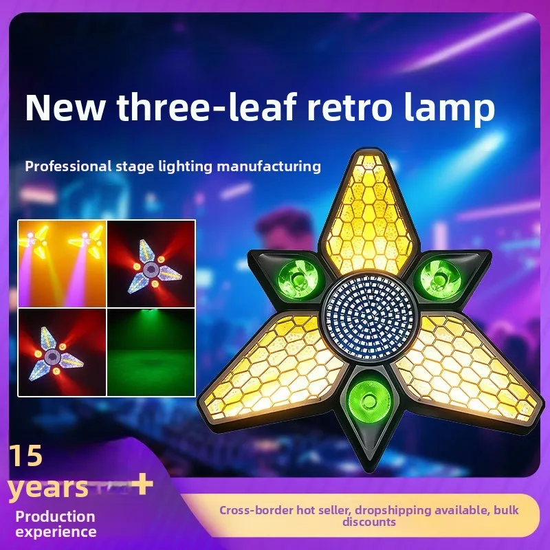 3-Leaf Clover Retro Moving Head Light, RGB Rotating Stage Lamp for DJ Bar KTV Club Party
3-Leaf Clover Retro Moving Head Light, RGB Rotating Stage Lamp for DJ Bar KTV Club Party