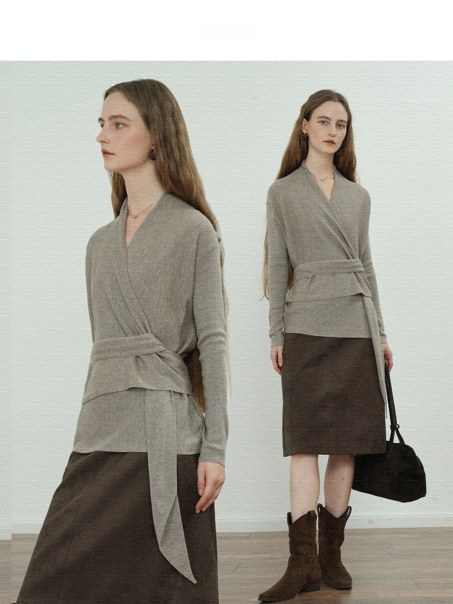 Jwsz Casual Loose Knitted Sweater with Belt V-Ne Slant Door Closure Waist-Cinching Tie-Dye Autumn Winter Women's Top
Jwsz Casual Loose Knitted Sweater with Belt V-Ne Slant Door Closure Waist-Cinching Tie-Dye Autumn Winter Women's Top