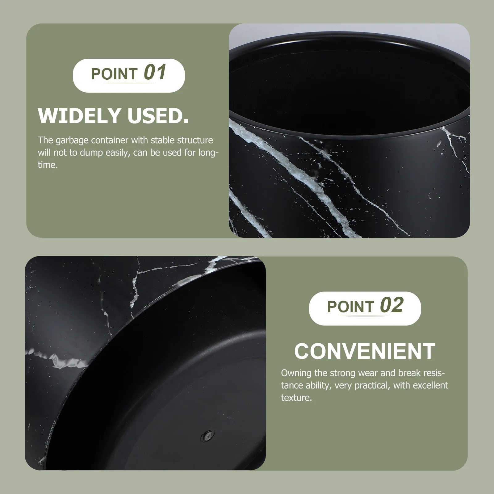 Large Marble Texture Trash Can Round Lidless Wastebasket Sturdy Plastic Garbage Container Home Office Use Marble Trash Can
Large Marble Texture Trash Can Round Lidless Wastebasket Sturdy Plastic Garbage Container Home Office Use Marble Trash Can