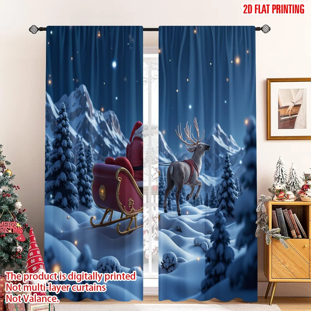 2pcs 2D flat printing Merry Christmas Curtain Santa Claus Sleigh Snow Reindeer Night Polyester Without Electricity 0 for Room
2pcs 2D flat printing Merry Christmas Curtain Santa Claus Sleigh Snow Reindeer Night Polyester Without Electricity 0 for Room