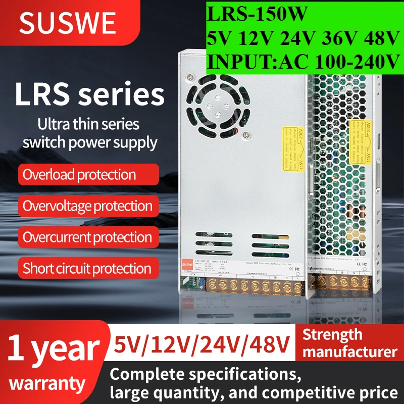 SUSWE LRS-150W serie LRS-150-5 LRS-150-152LRS-150-24 LRS-150-36 LRS-150-48 150W alimentatore Switching LRS-150 LRS
SUSWE LRS-150W serie LRS-150-5 LRS-150-152LRS-150-24 LRS-150-36 LRS-150-48 150W alimentatore Switching LRS-150 LRS