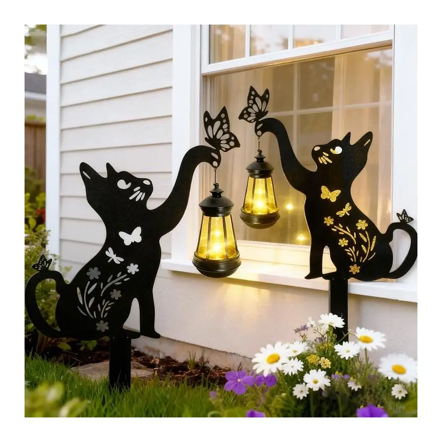 Cat Solar Lights Outdoor Garden 2 Pack Solar Lights Outdoor Garden Decor Stake with Butterfly Decorative Metal Housewarming Orna
Cat Solar Lights Outdoor Garden 2 Pack Solar Lights Outdoor Garden Decor Stake with Butterfly Decorative Metal Housewarming Orna