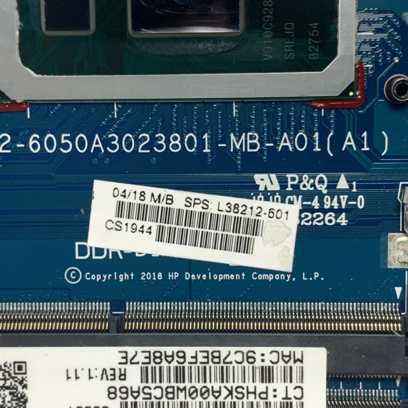L38212-001 L38212-501 L38212-601 With SREJQ I5-8265U CPU 6050A3023801-MB-A01(A1) For HP 14-CF Laptop Motherboard 100%Tested Good
L38212-001 L38212-501 L38212-601 With SREJQ I5-8265U CPU 6050A3023801-MB-A01(A1) For HP 14-CF Laptop Motherboard 100%Tested Good