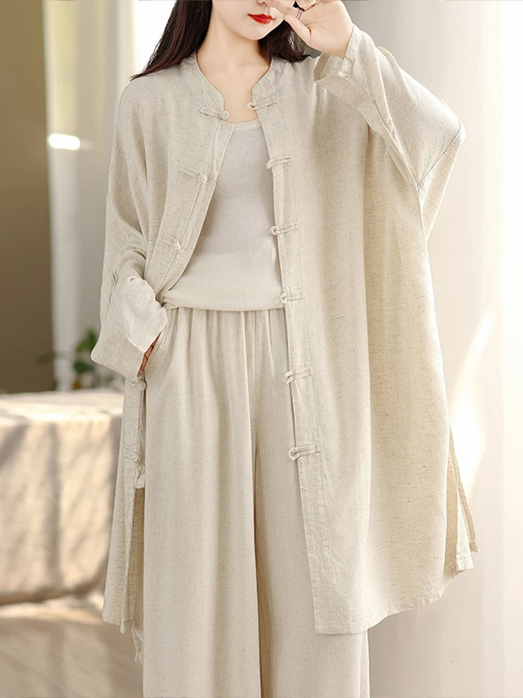 Women's Cotton Linen Shirt Wide Leg Pants Two Piece Set Middle Long Style Tai Chi Practice Suit Spring Autumn Breathable Casu...
Women's Cotton Linen Shirt Wide Leg Pants Two Piece Set Middle Long Style Tai Chi Practice Suit Spring Autumn Breathable Casu...