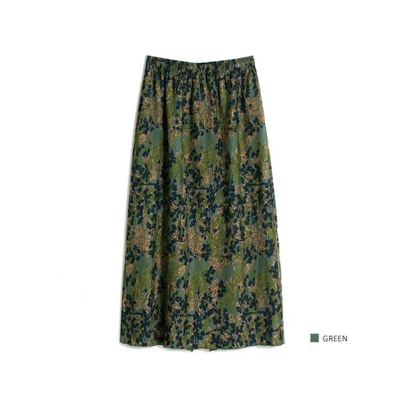 Women Pleats Back Split Midi Skirt Summer Elastic Waist Straight Elegant Floral Long Green Skirts
Women Pleats Back Split Midi Skirt Summer Elastic Waist Straight Elegant Floral Long Green Skirts