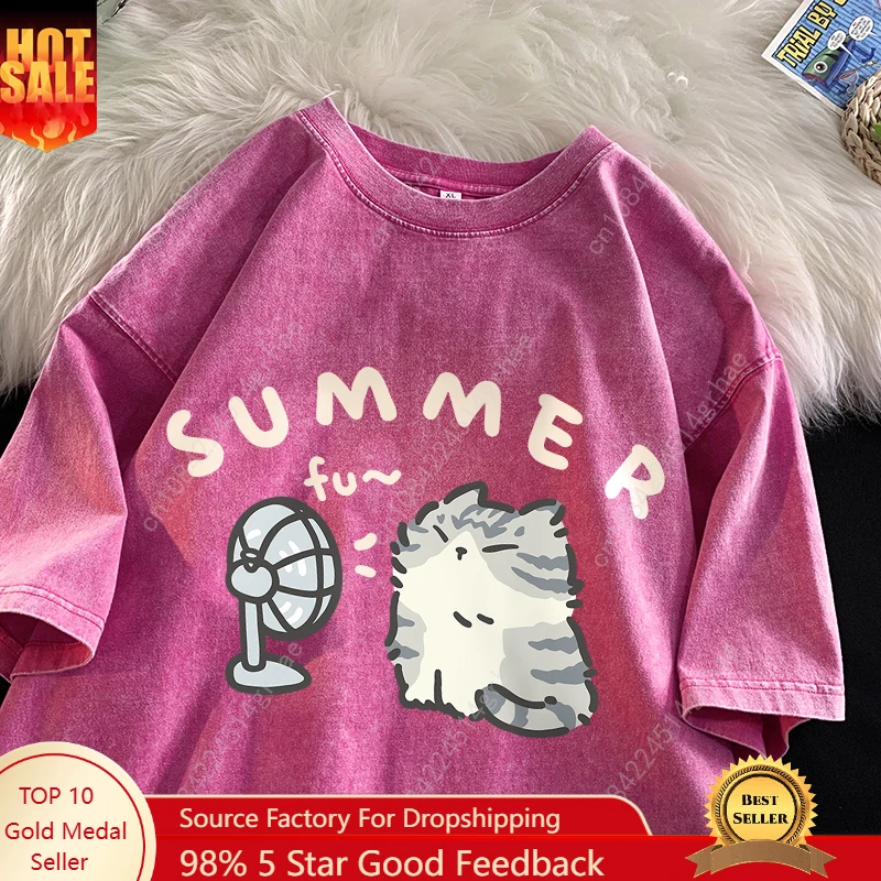 New men's T-shirt with a cute pattern of a cat blowing an electric fan a stylish men's graphic T-shirt
New men's T-shirt with a cute pattern of a cat blowing an electric fan a stylish men's graphic T-shirt