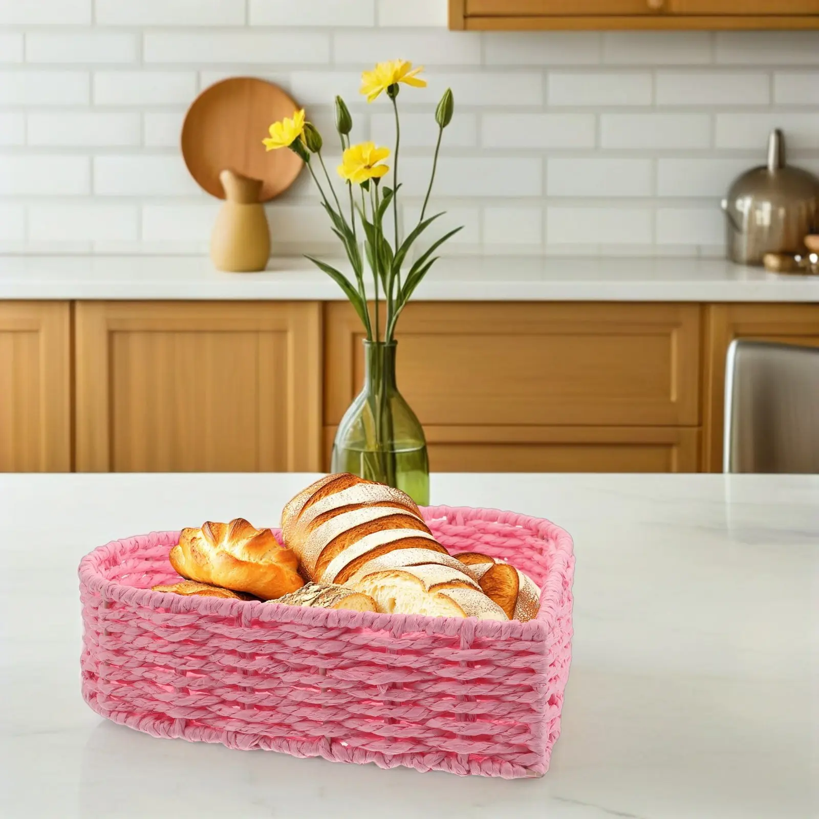 Heart Shape Woven Storage Basket Paper Rope Small Bread Egg Fruit Tray Coffee Table Kitchen Fruit Basket Candy Snack Holder
Heart Shape Woven Storage Basket Paper Rope Small Bread Egg Fruit Tray Coffee Table Kitchen Fruit Basket Candy Snack Holder