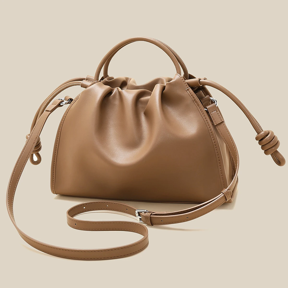 SAFIYA Brand Women's Handbag PU Leather 2026 New Lady Shoulder Bag Drawstring Design Chic Hobo Bag All-match
SAFIYA Brand Women's Handbag PU Leather 2026 New Lady Shoulder Bag Drawstring Design Chic Hobo Bag All-match