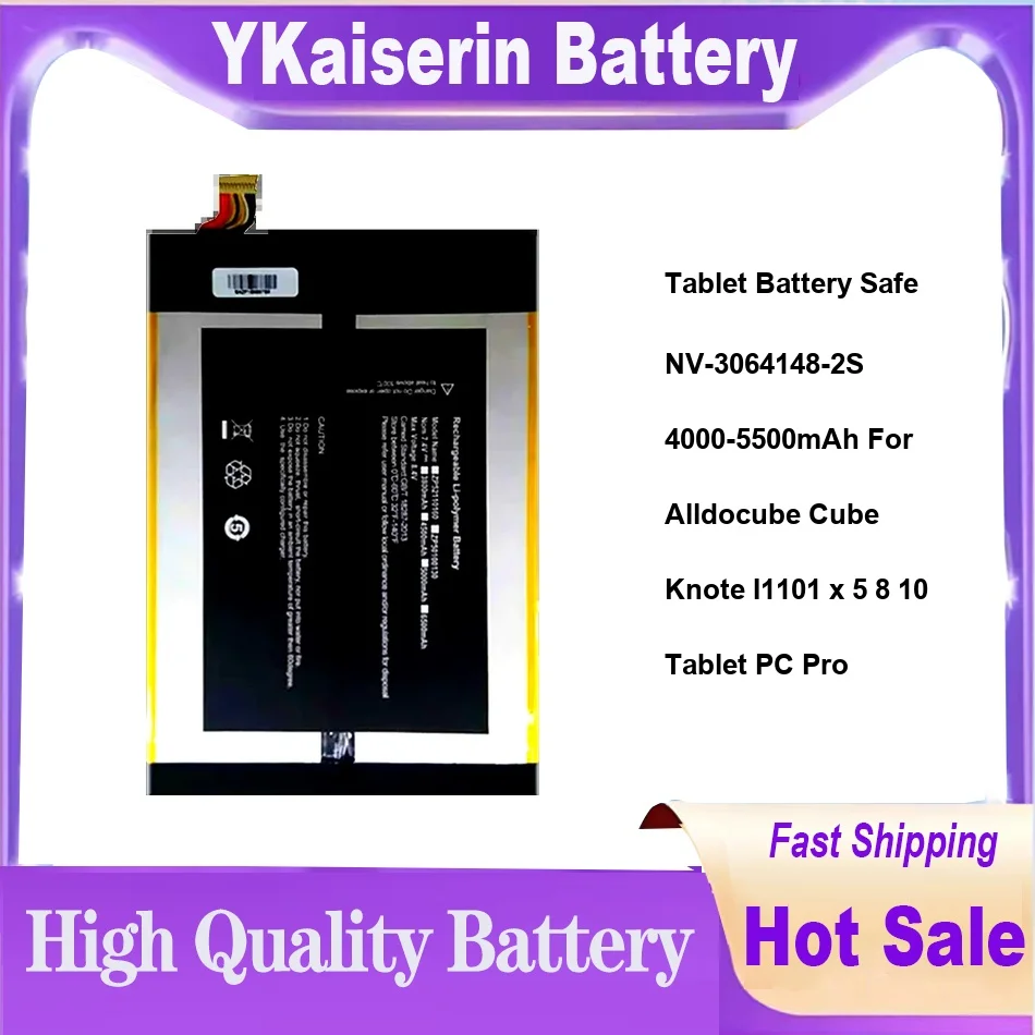 Tablet Battery Safe NV-3064148-2S 4000-5500mAh For Alldocube Cube Knote I1101 x 5 8 10 Tablet PC Pro
Tablet Battery Safe NV-3064148-2S 4000-5500mAh For Alldocube Cube Knote I1101 x 5 8 10 Tablet PC Pro