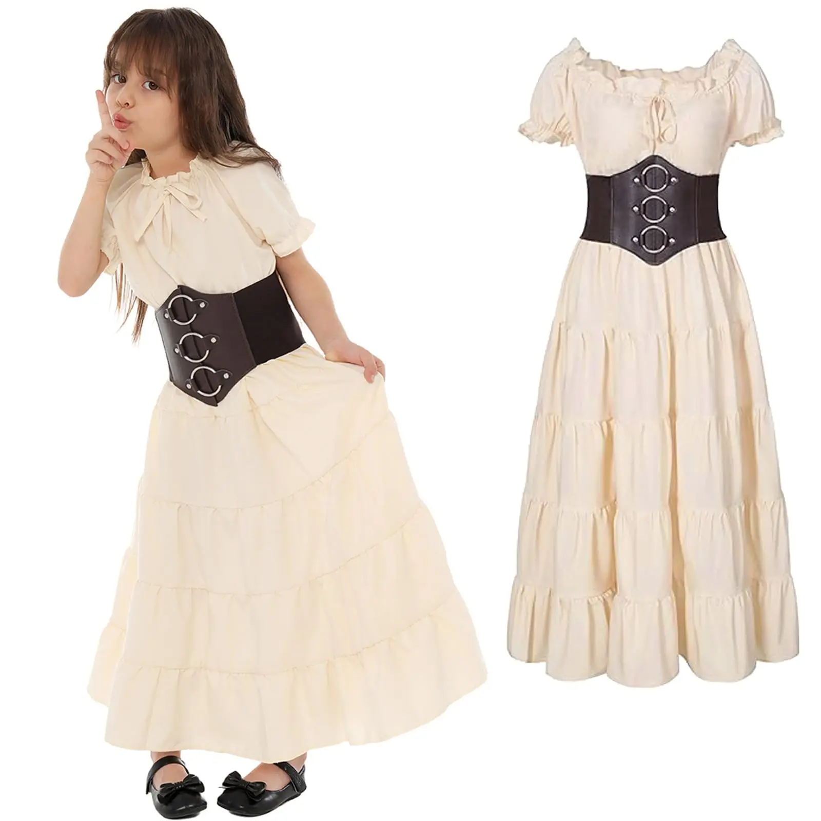 Girls Renaissance Costume Medieval Ren Faire Dress Viking Pirate Outfit Victorian Faerie Vintage Dress with Belt Cosplay Costume
Girls Renaissance Costume Medieval Ren Faire Dress Viking Pirate Outfit Victorian Faerie Vintage Dress with Belt Cosplay Costume