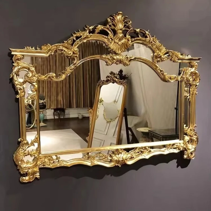 Antique classical carved furniture gold 24k foil mirror luxury wall-mounted decorative mirror
Antique classical carved furniture gold 24k foil mirror luxury wall-mounted decorative mirror
