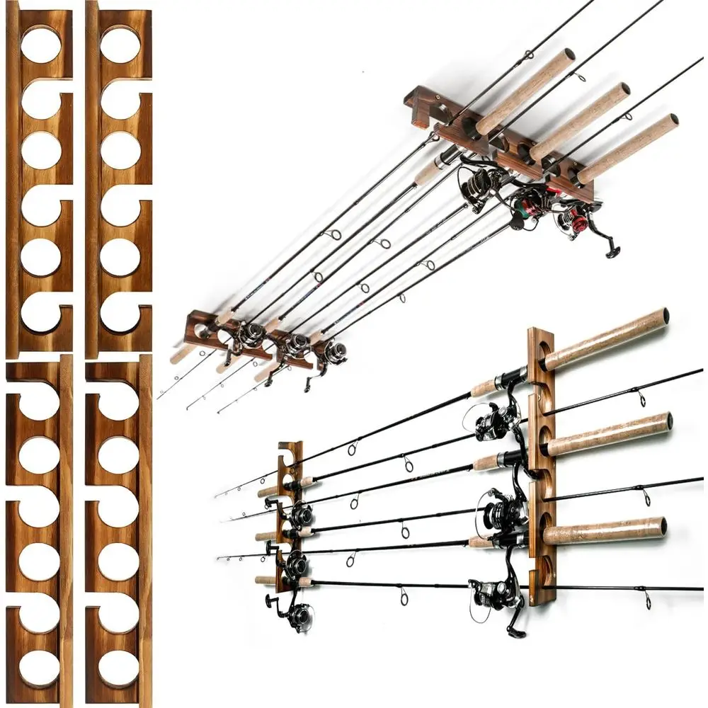 Wall or Ceiling Mounted Fishing Pole Racks for 12 Rods - Storage Organizer for Fishing Gear
Wall or Ceiling Mounted Fishing Pole Racks for 12 Rods - Storage Organizer for Fishing Gear