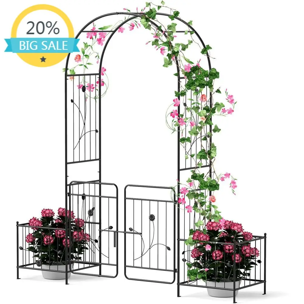 86-inch Metal Garden Arbor with Planter, Climbing Plants Support, and Wedding Archway for Outdoor Decor
86-inch Metal Garden Arbor with Planter, Climbing Plants Support, and Wedding Archway for Outdoor Decor