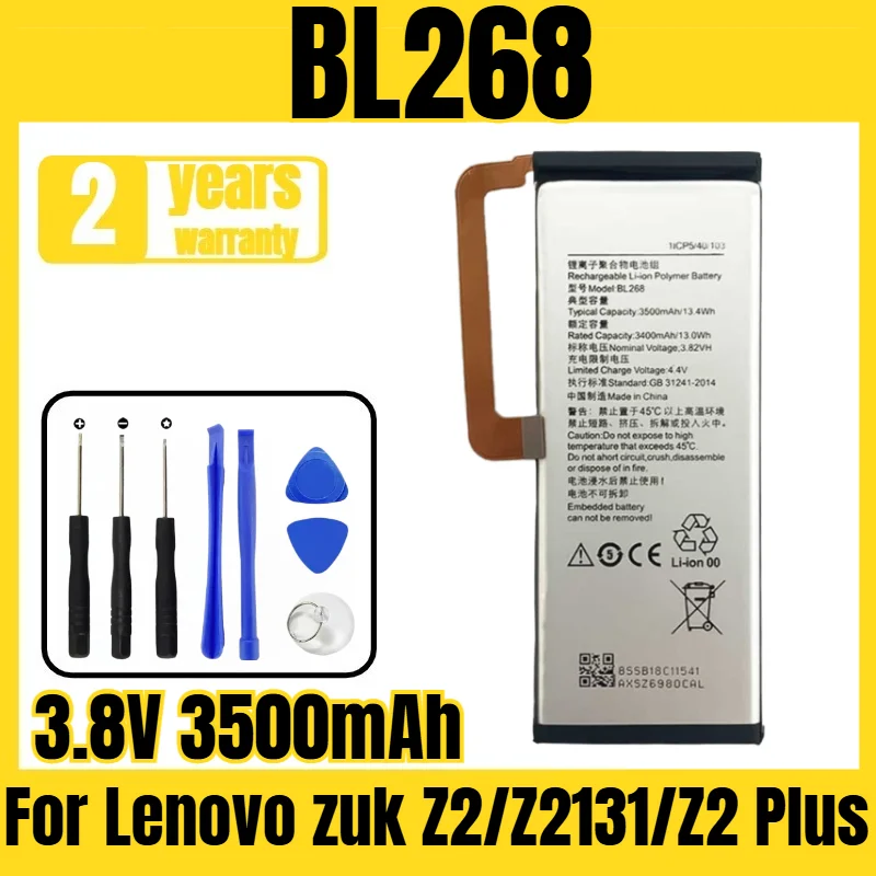 Suitable for Lenovo zuk Z2/Z2131/Z2 Plus/Z2132/Z2 Plus Z2131 battery BL268 mobile phone battery,free tool 3.8V 3500mAh
Suitable for Lenovo zuk Z2/Z2131/Z2 Plus/Z2132/Z2 Plus Z2131 battery BL268 mobile phone battery,free tool 3.8V 3500mAh