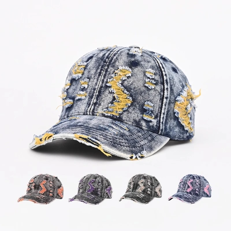 Retro Denim Hole Baseball Cap for Men and Women Street Style Cool Distressed Brushed Colorful Breathable Duckbill Cap
Retro Denim Hole Baseball Cap for Men and Women Street Style Cool Distressed Brushed Colorful Breathable Duckbill Cap