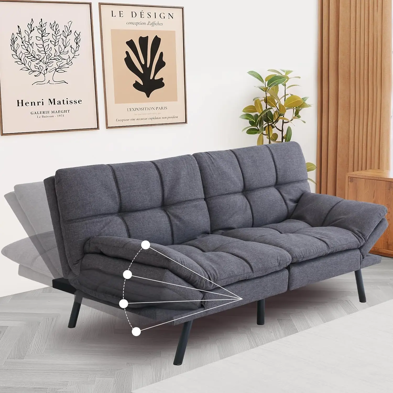 Диван Futon, диван-трансформер, диван-кровать 70 дюймов из пены с эффектом памяти, регулируемый диван-трансформер
Диван Futon, диван-трансформер, диван-кровать 70 дюймов из пены с эффектом памяти, регулируемый диван-трансформер