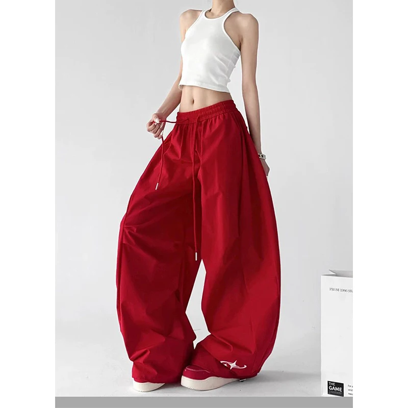 Korean Y2K Red Cargo Pants Women Streetwear Print Black Baggy Sweatpants Harajuku White Wide Leg Joggers Summer Casual Trousers
Korean Y2K Red Cargo Pants Women Streetwear Print Black Baggy Sweatpants Harajuku White Wide Leg Joggers Summer Casual Trousers