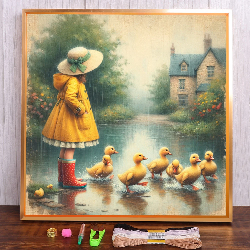 Girl Duck Printed Fabric 11CT Cross Stitch Full Kit DIY Embroidery DMC Threads Craft Hobby Handiwork Knitting Needle Gift Sales
Girl Duck Printed Fabric 11CT Cross Stitch Full Kit DIY Embroidery DMC Threads Craft Hobby Handiwork Knitting Needle Gift Sales