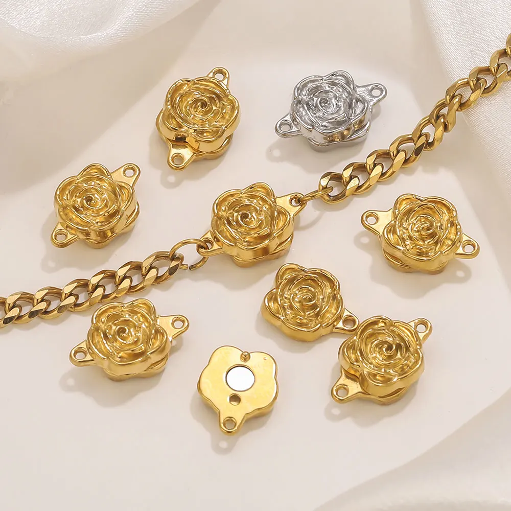 2 Sets Stainless Steel Rose Flower Magnetic Connector Charms DIY Women's Jewelry Necklace Bracelet Clasp Accessorie Wholesale
2 Sets Stainless Steel Rose Flower Magnetic Connector Charms DIY Women's Jewelry Necklace Bracelet Clasp Accessorie Wholesale