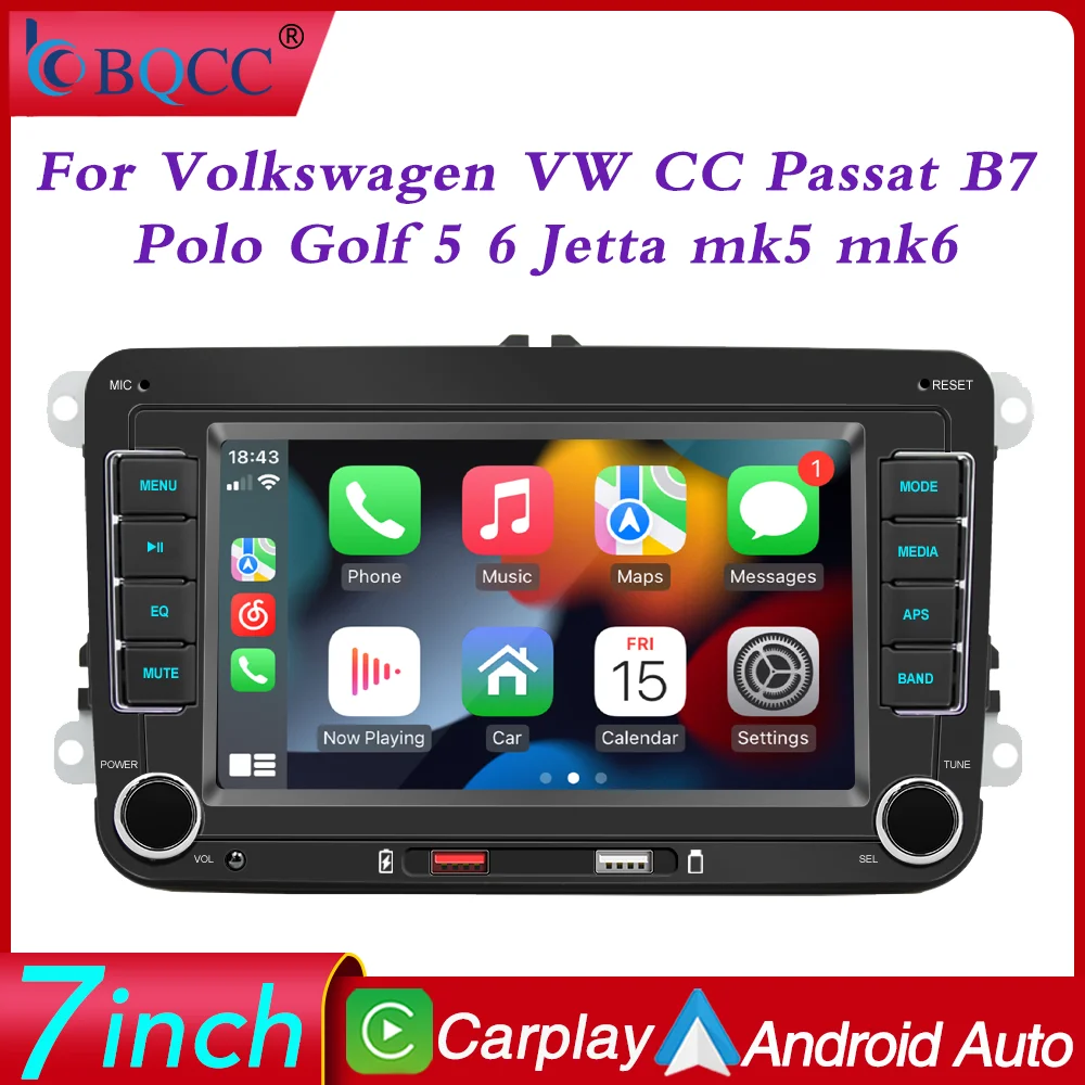 BQCC 7'' 2Din Car Player for Volkswagen VW CC Passat B7 Polo Golf 5 6 Jetta UY5 UY6 Wireless CarPlay Android Auto Car Radio
BQCC 7'' 2Din Car Player for Volkswagen VW CC Passat B7 Polo Golf 5 6 Jetta UY5 UY6 Wireless CarPlay Android Auto Car Radio