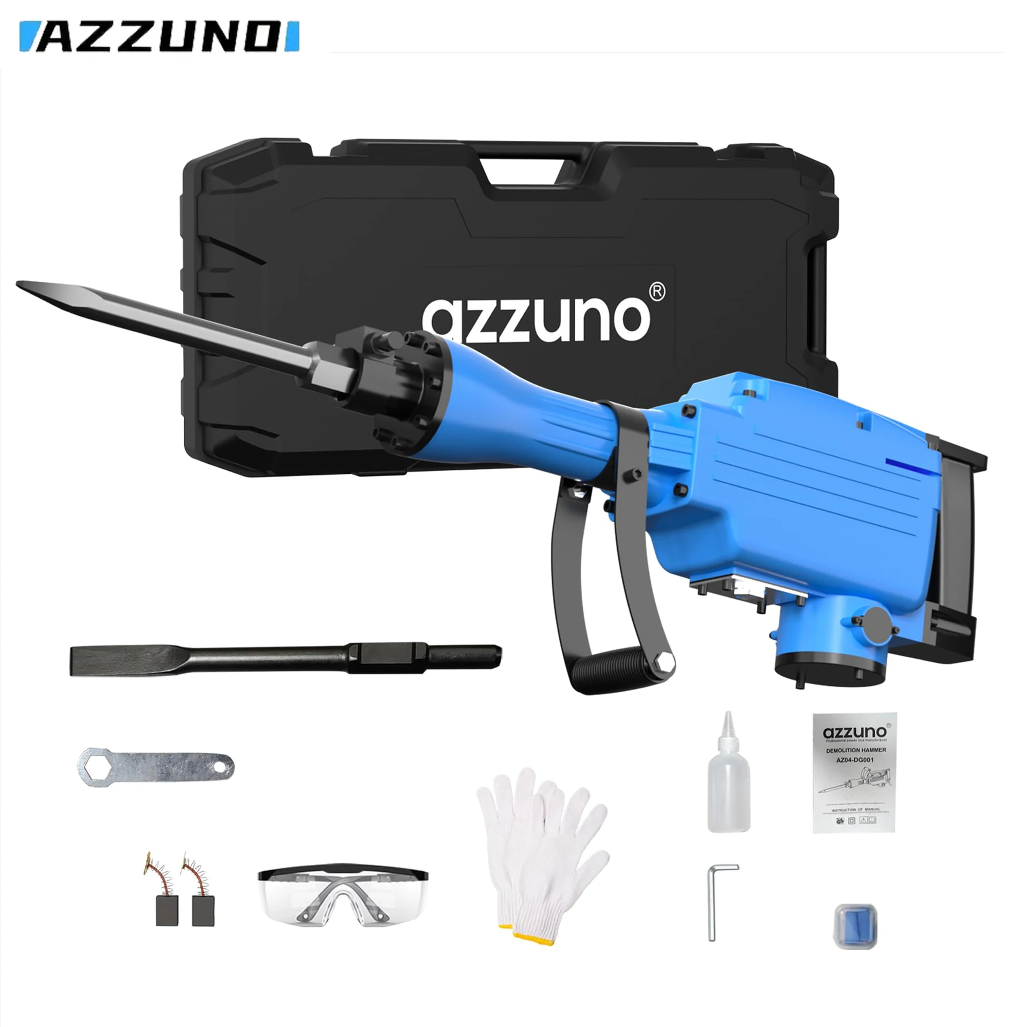 AZZUNO 2200W Demolition Jack Hammer Electric Concrete Breaker Heavy Duty Corded Power Rotary Hammer Drill With 2pcs Chisel Bit
AZZUNO 2200W Demolition Jack Hammer Electric Concrete Breaker Heavy Duty Corded Power Rotary Hammer Drill With 2pcs Chisel Bit