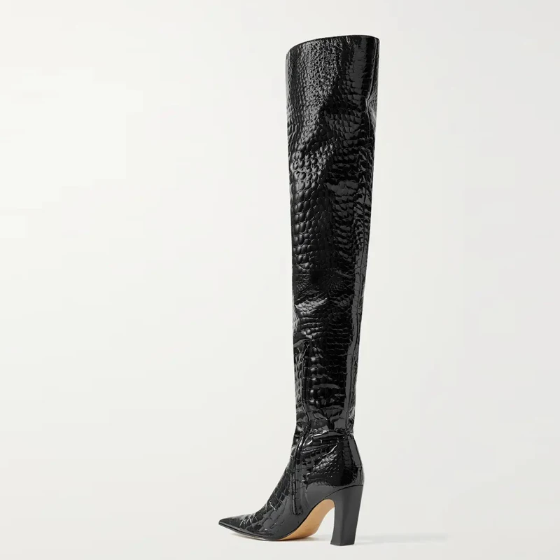 Western Women's Over the Knee High Boots Genuine Leather Heels Winter Shoes Ladies Black Brown Long Chelsea Boot Big Size 45
Western Women's Over the Knee High Boots Genuine Leather Heels Winter Shoes Ladies Black Brown Long Chelsea Boot Big Size 45