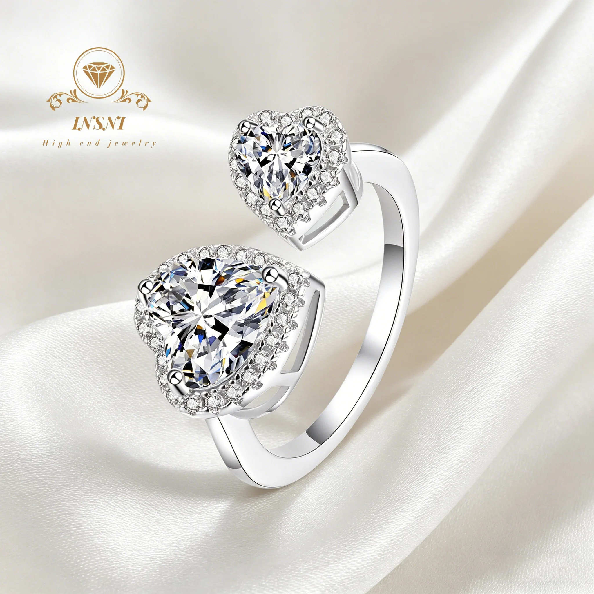 2.5Ct 925 Silver Adjustable Heart Linked Moissanite Ring Affordable Light Luxury Jewelry Gifts Daily Wear No Allergy D Color
2.5Ct 925 Silver Adjustable Heart Linked Moissanite Ring Affordable Light Luxury Jewelry Gifts Daily Wear No Allergy D Color