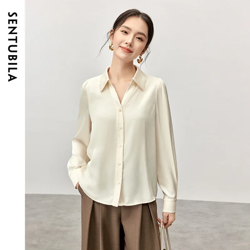 SENTUBILA Women's Elegant Satin Shirts 2025 Spring Autumn V Neck Single Breasted Work Business Solid Basic Tops 143C57057
SENTUBILA Women's Elegant Satin Shirts 2025 Spring Autumn V Neck Single Breasted Work Business Solid Basic Tops 143C57057