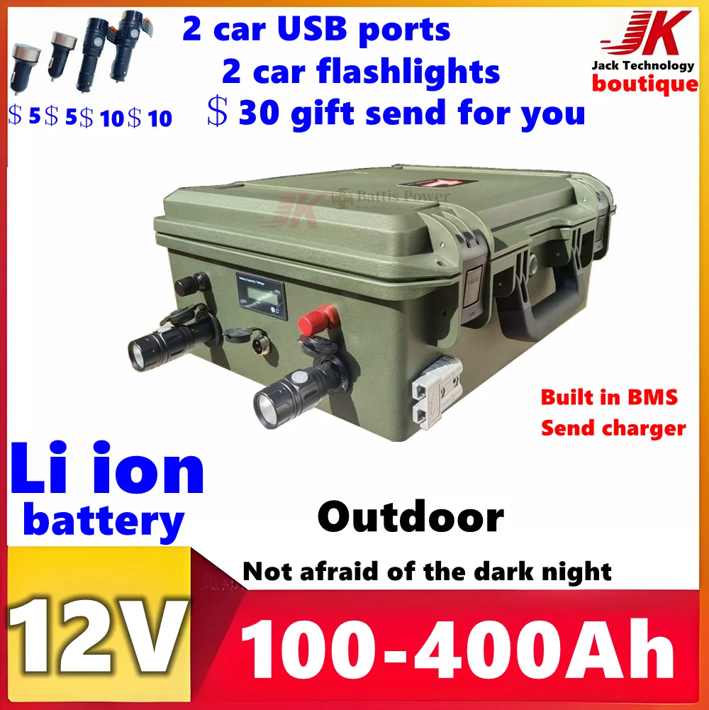 JK 12V 100Ah 150Ah 180Ah 200Ah 250Ah 300Ah 400Ah Li Ion Battery for 1KW 2KW Trolling Motor,Outdoor Camping,RV,inverter EVboat
JK 12V 100Ah 150Ah 180Ah 200Ah 250Ah 300Ah 400Ah Li Ion Battery for 1KW 2KW Trolling Motor,Outdoor Camping,RV,inverter EVboat