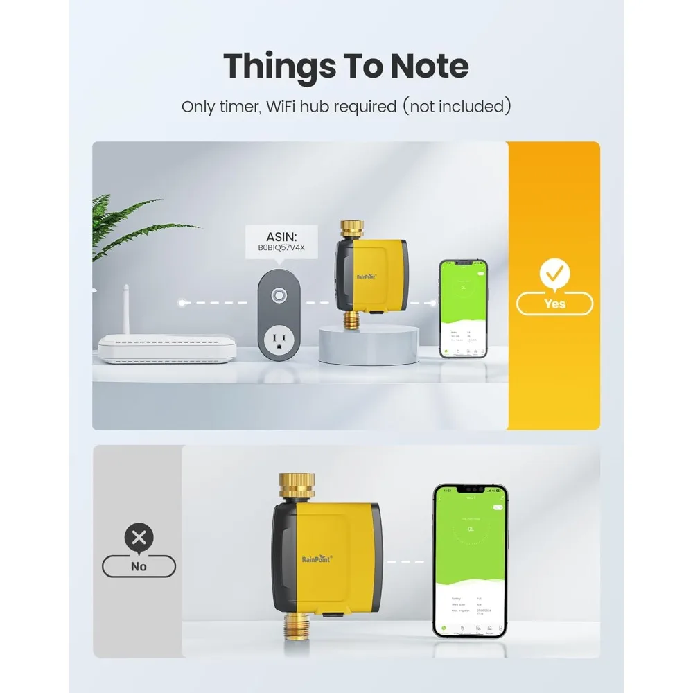 WiFi Water Timer, Smart Sprinkler System Valve With APP & Voice Control, Weather-Based Automatic Rain Delay, Brass Inlet Outlet
WiFi Water Timer, Smart Sprinkler System Valve With APP & Voice Control, Weather-Based Automatic Rain Delay, Brass Inlet Outlet