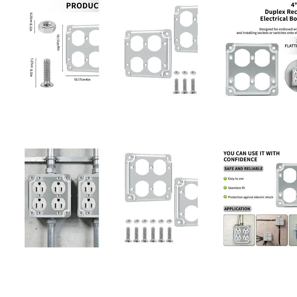 2Pcs 4x4Inch Square Exposed Electrical Box Cover Plate for Home Wiring Replacement Outlet Cover Plate Easy Installation D2RD
2Pcs 4x4Inch Square Exposed Electrical Box Cover Plate for Home Wiring Replacement Outlet Cover Plate Easy Installation D2RD