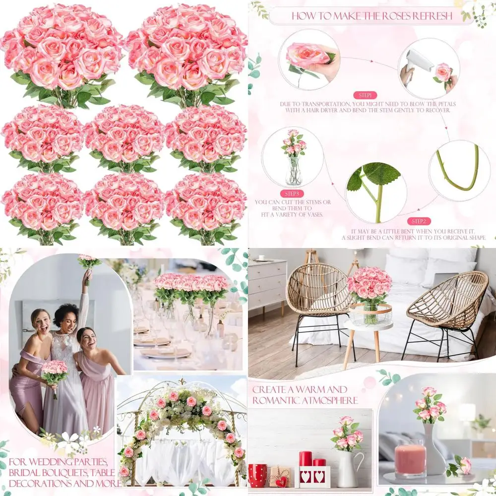 80 шт. искусственных шелковых роз на длинном стебле для букетов, свадеб и домашнего декора в градиентном розовом цвете
80 шт. искусственных шелковых роз на длинном стебле для букетов, свадеб и домашнего декора в градиентном розовом цвете