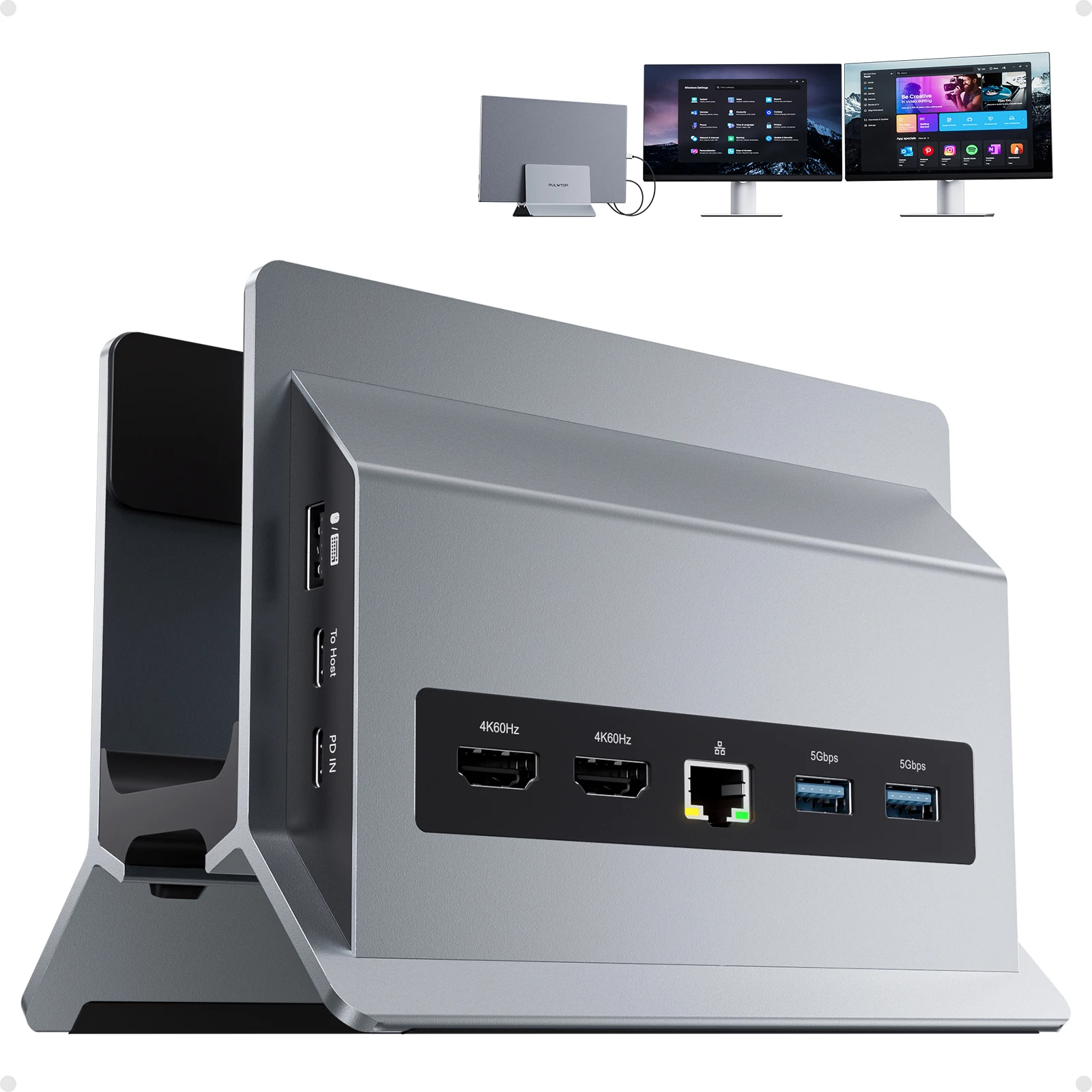 PULWTOP Вертикальная док-станция USB C с двойным монитором и HDMI 4K 60 Гц, USB A/C, Ethernet, док-станция для ноутбуков Type-C
PULWTOP Вертикальная док-станция USB C с двойным монитором и HDMI 4K 60 Гц, USB A/C, Ethernet, док-станция для ноутбуков Type-C